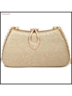 Shimmer Clutch Purse for Women Evening Bag with Gold Clasp Wedding Cocktail